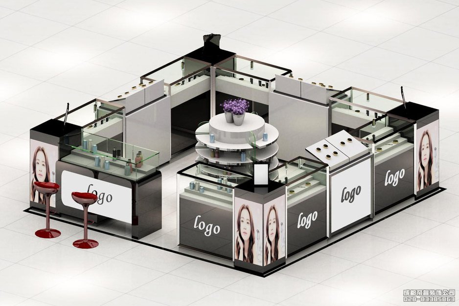 商場化妝品展廳裝修設(shè)計(jì)效果圖